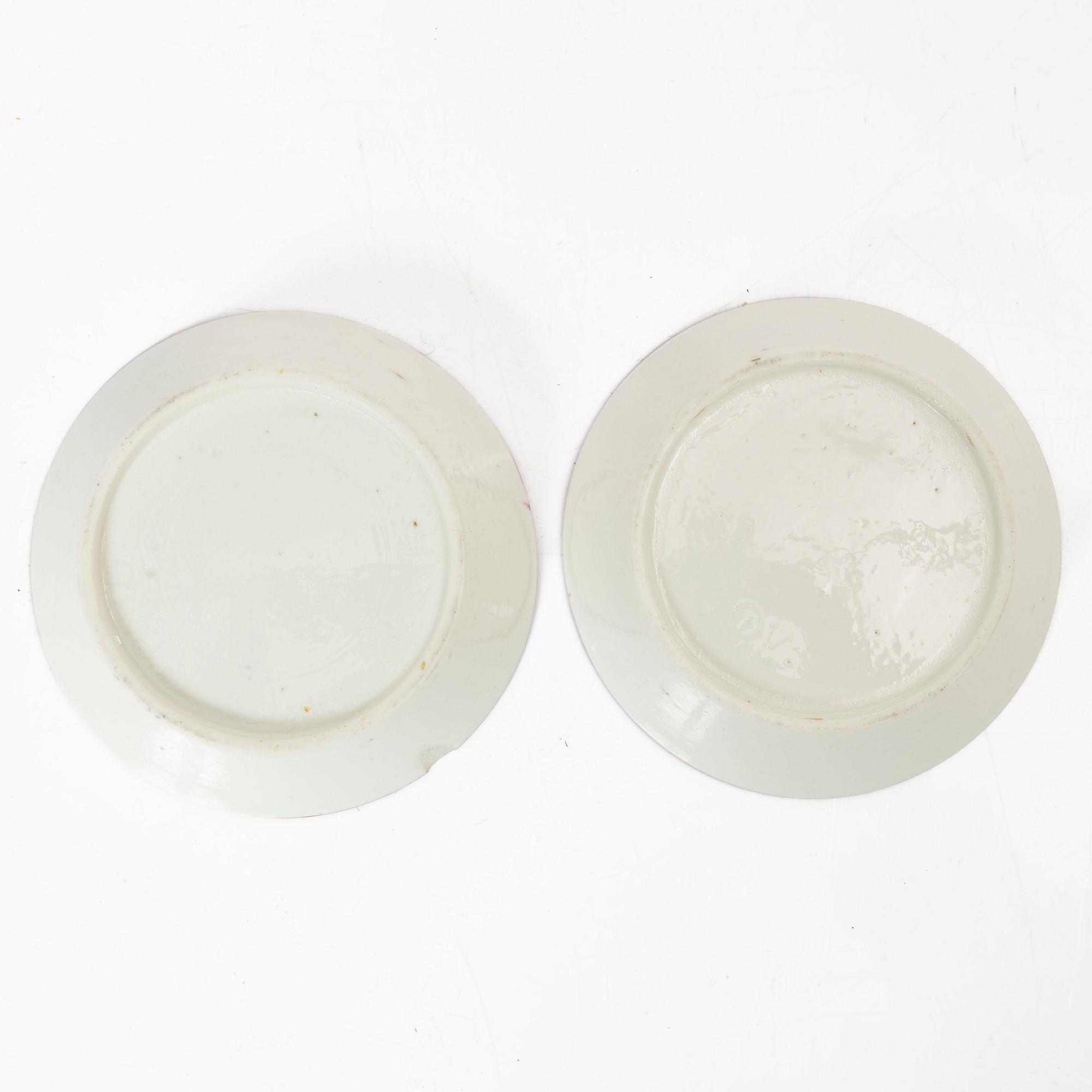 A pair of cups and saucers, France, 18th Century.