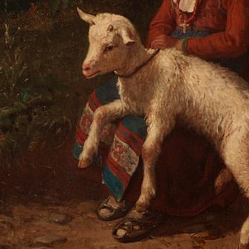 Bengt Nordenberg, Italian Girl with Lamb.