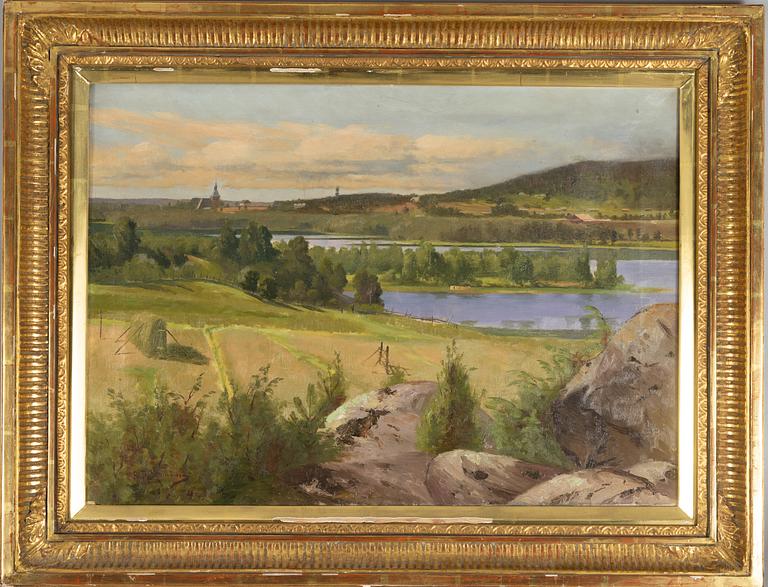 Sigfrid August Keinänen, Landscape with a Church in the Background.