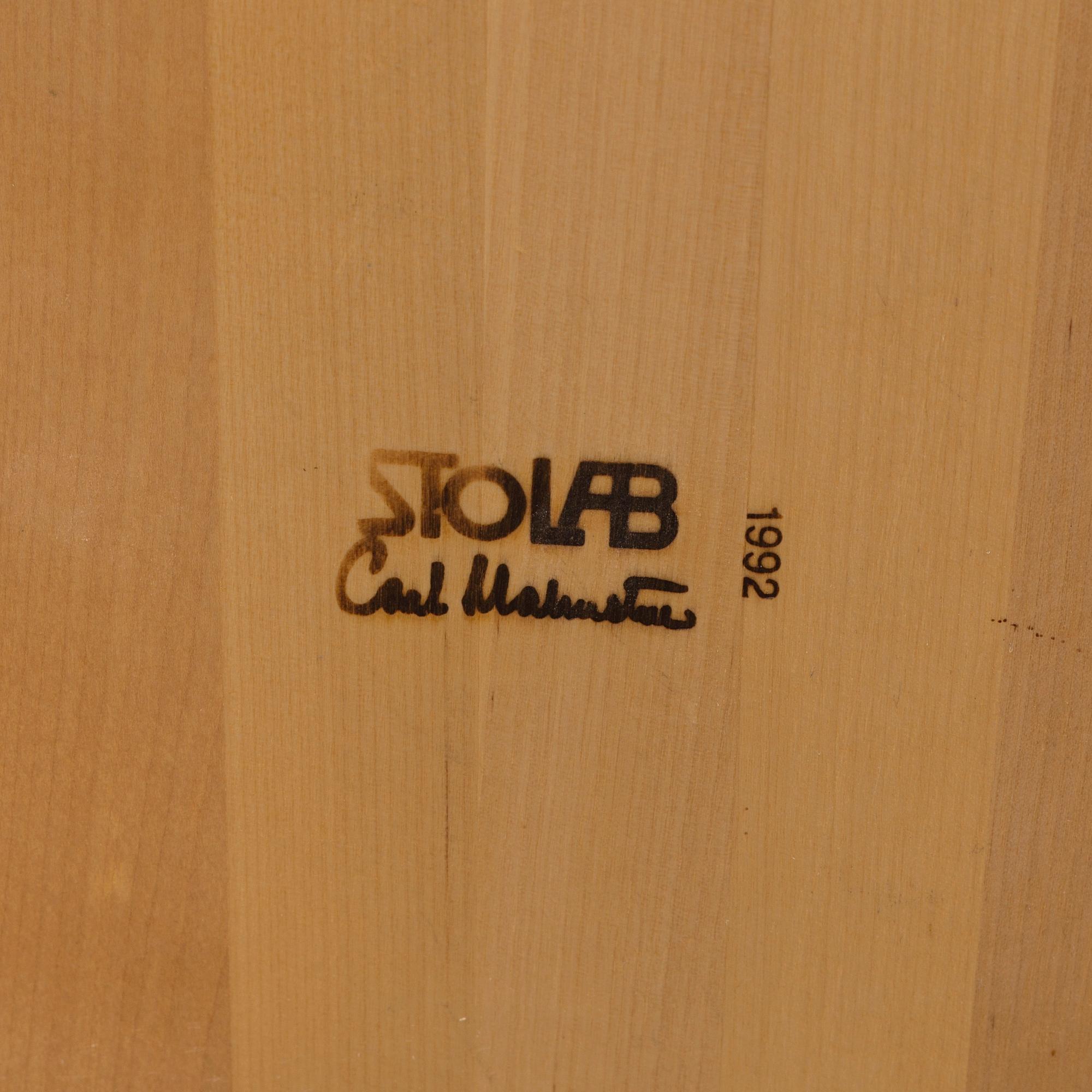 CARL MALMSTEN, karmstolar, 3 st, "Lilla Åland", Stolab, 1992.