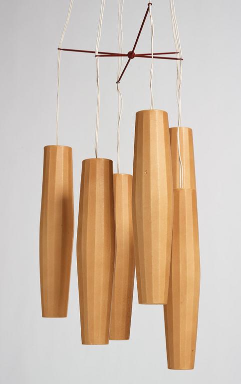 Hans Bergström, taklampa, modell "153/6", ateljé Lyktan, Åhus, 1940-50-tal.
