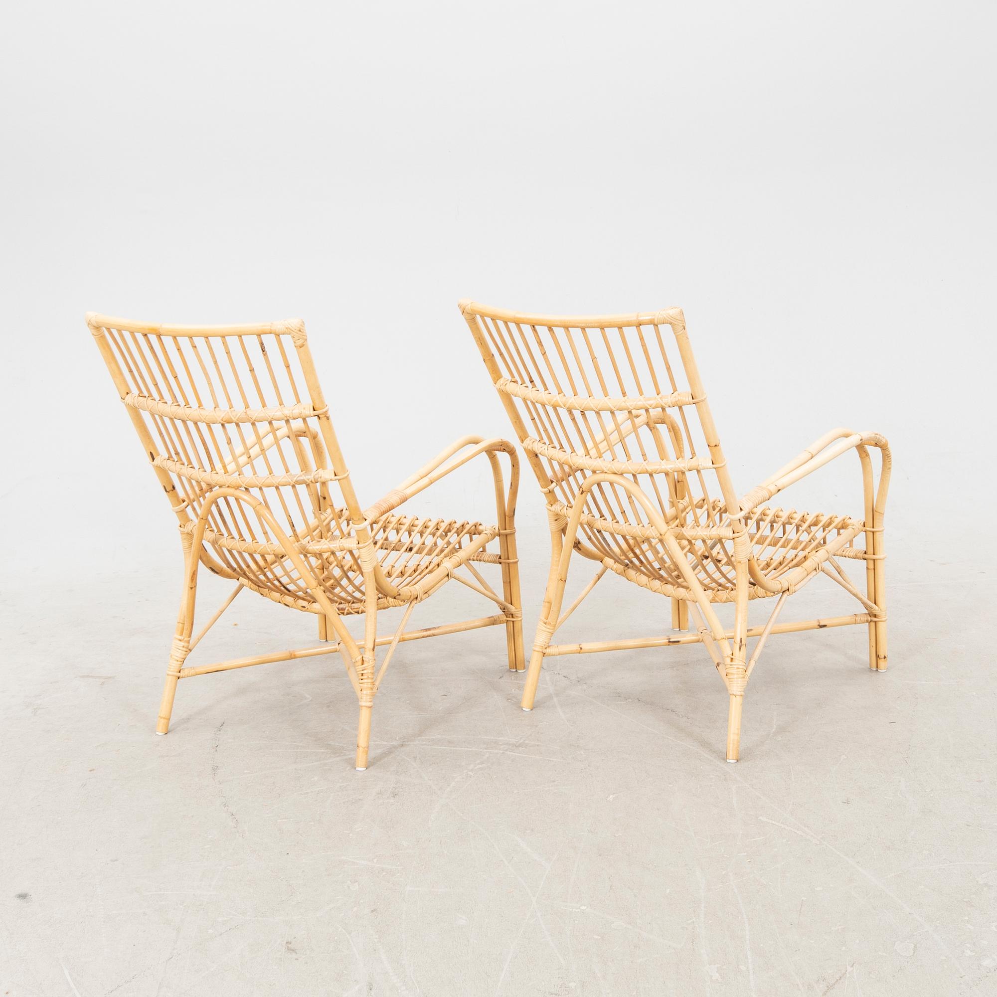 Badhusfåtöljer ett par  Larssons korgmakeri sent 1900-tal/2000-tal.