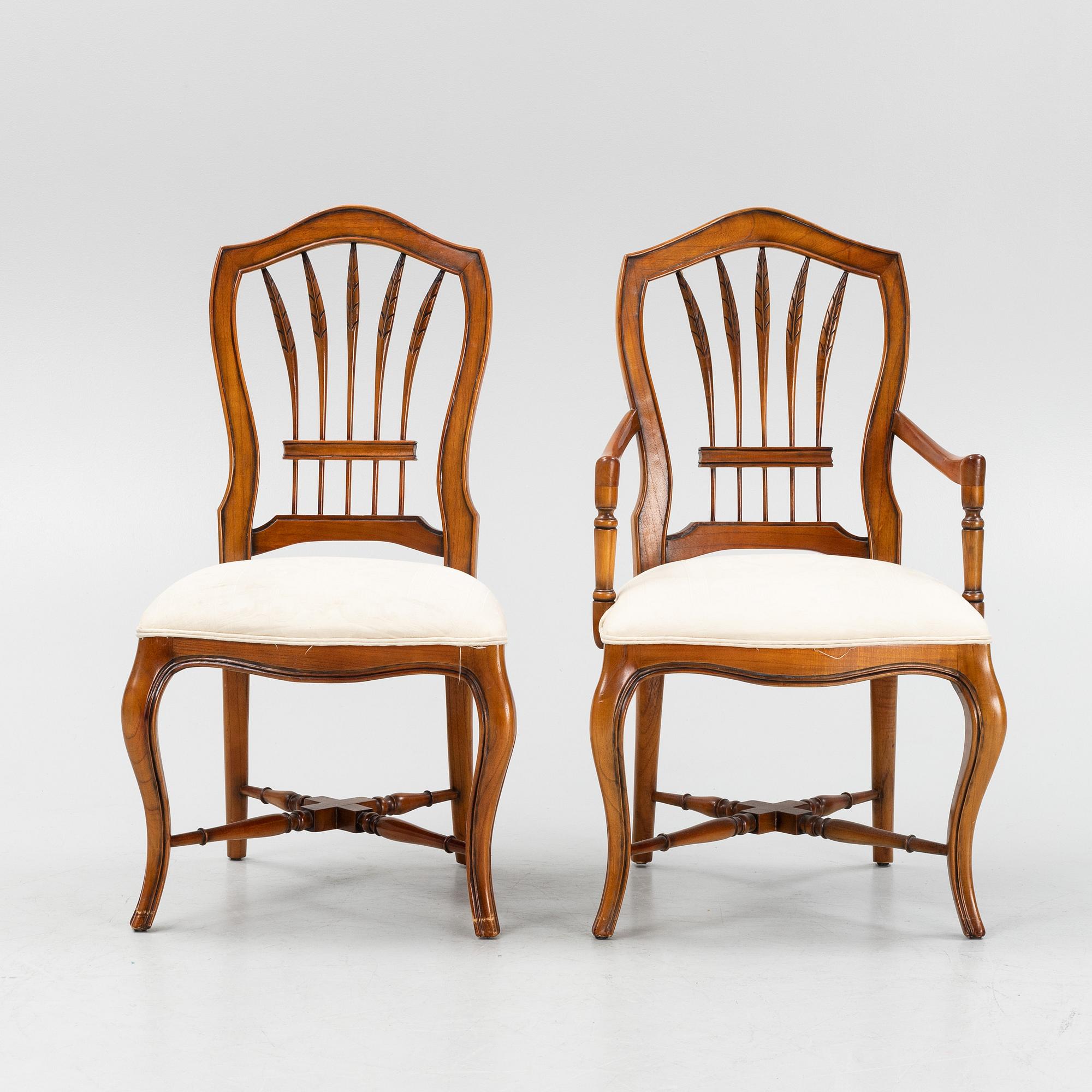 Ten mahogany chairs, Indonesia, late 20th Century.