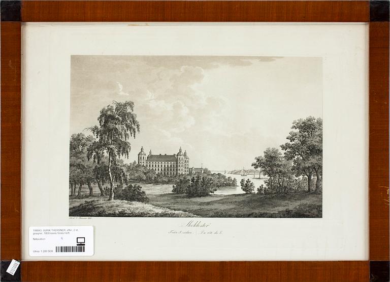 ULRIK THERSNER, efter, gravyrer, 2 st, 1800-talets första hälft.