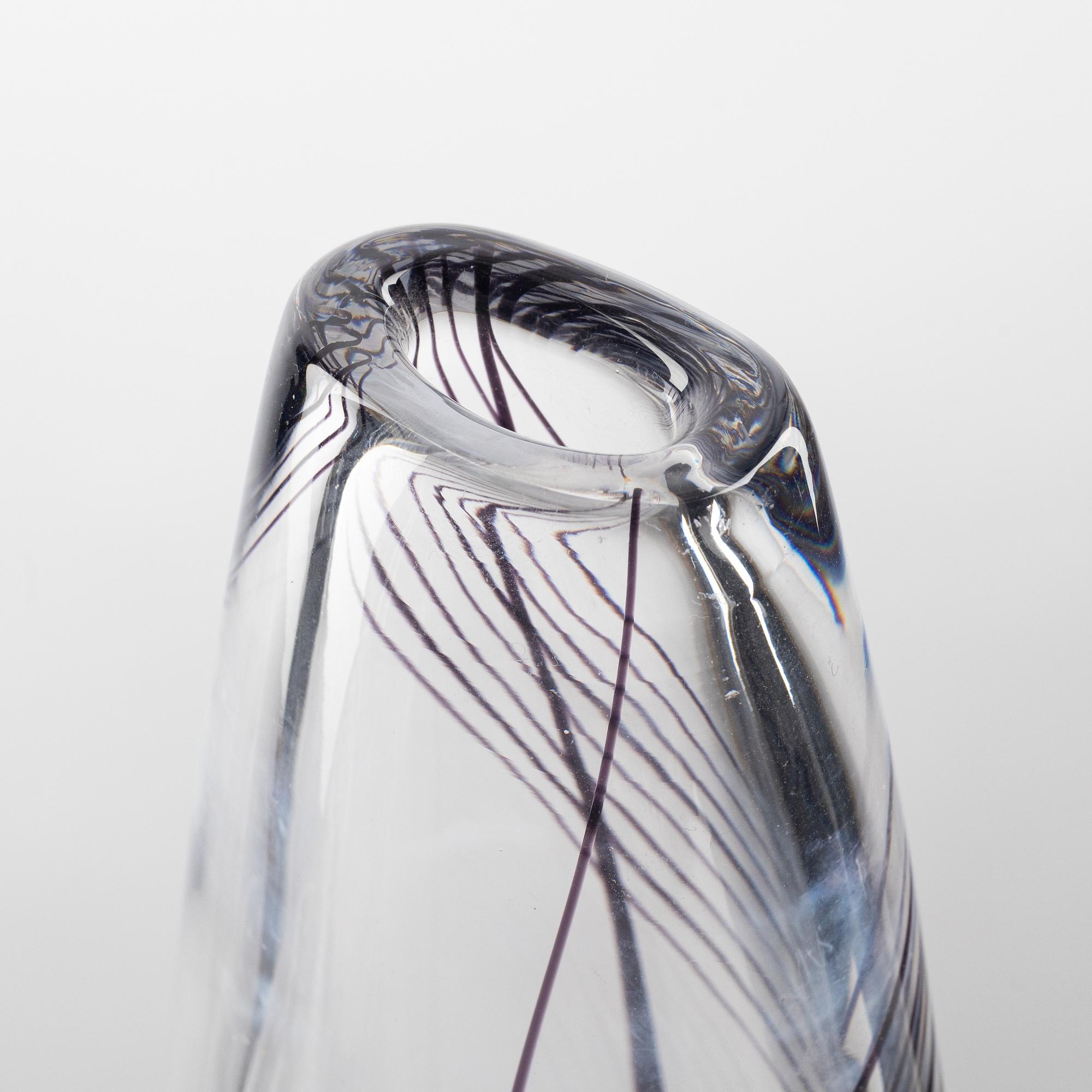 Vicke Lindstrand, four glass vases, Kosta.