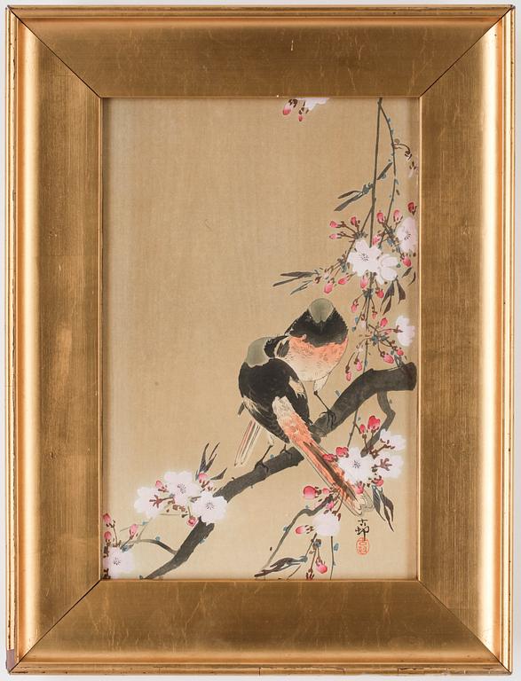 OHARA KOSON, färgträsnitt, 2 st, Japan 1900-talets början.
