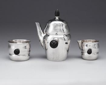 GEORG JENSEN, kaffeservis, 3 delar, Köpenhamn, 1925-1932, sterling.