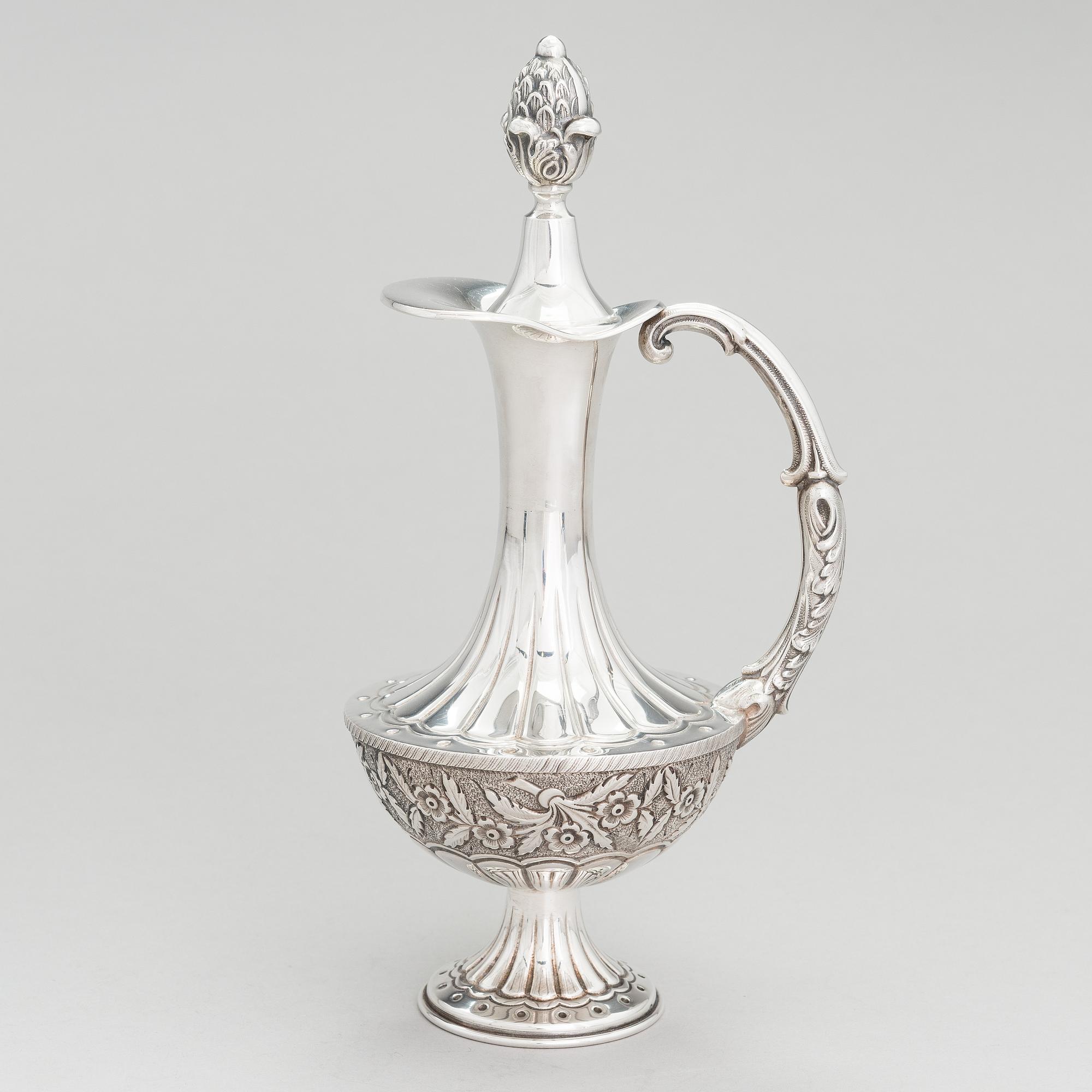 A silver wine pitcher, Finnish control marks, Helsinki 1977.