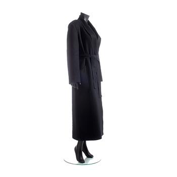 FENDI, a black wool blend coat.