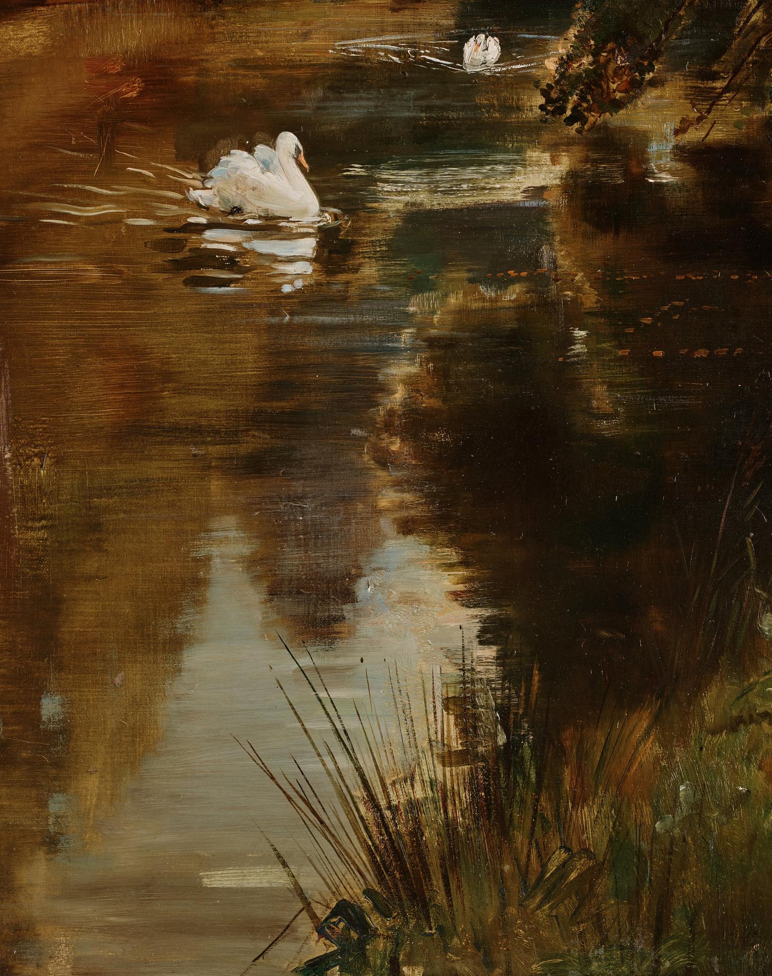 Sir Robert Ponsonby Staples, Swans on the pond.