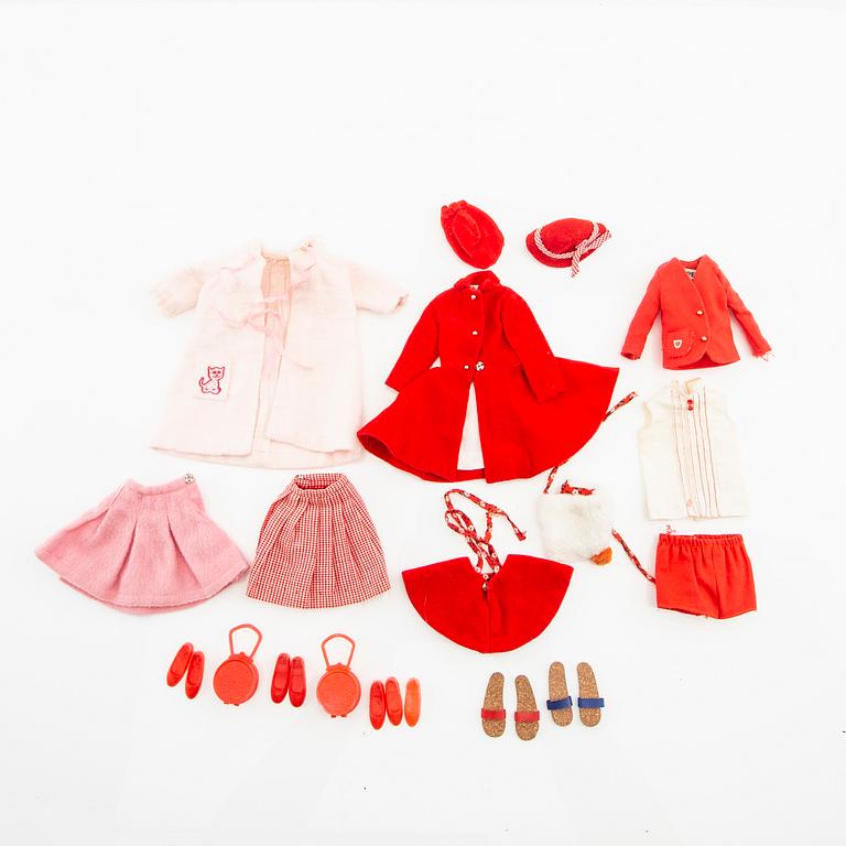 Midge, Skipper, and Allan, 3 vintage dolls "Allan" Mattel, 1960s. Barbie/Midge wardrobe in white.