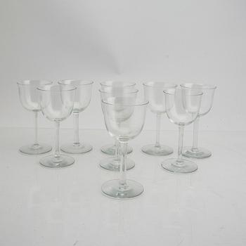 Signe Persson-Melin, a set of nine wineglass from Kosta sample collection.