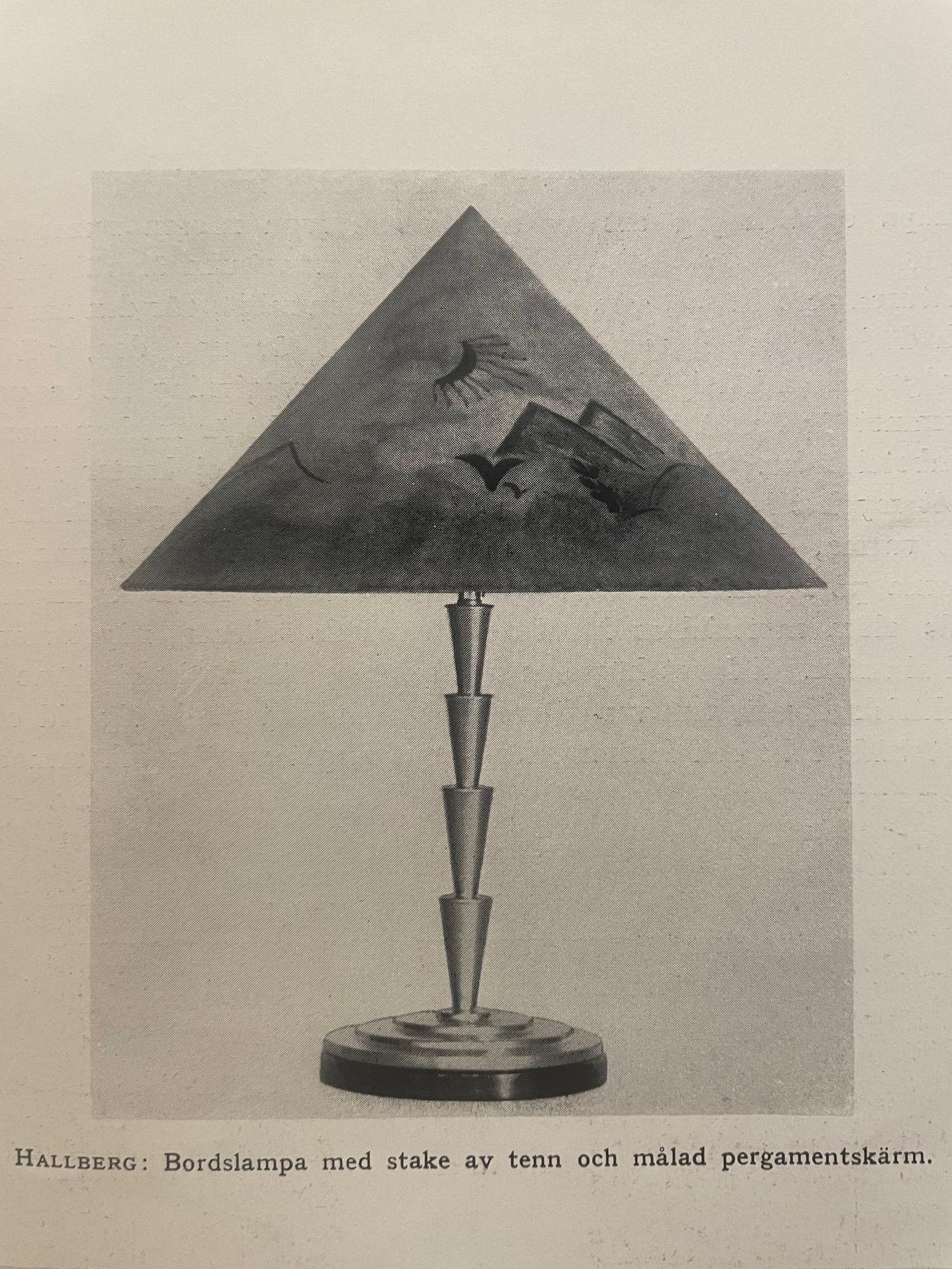 Sylvia Stave, attributed to, a rare table lamp model "5117", C.G. Hallberg, Stockholm, 1930s.