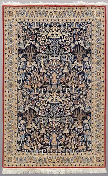 A CARPET, Figural Nain part silk, s.k 9 LAA, 177 x 102 cm.