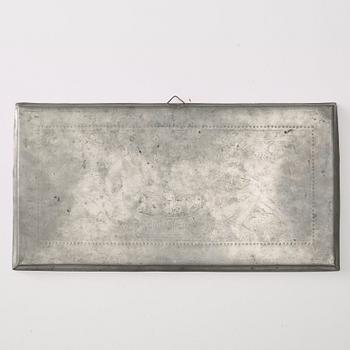 Anna Petrus, an engraved Swedish Grace pewter tray, Stockholm, early 1920's. this model was shown at The Paris Exhibition 1925.