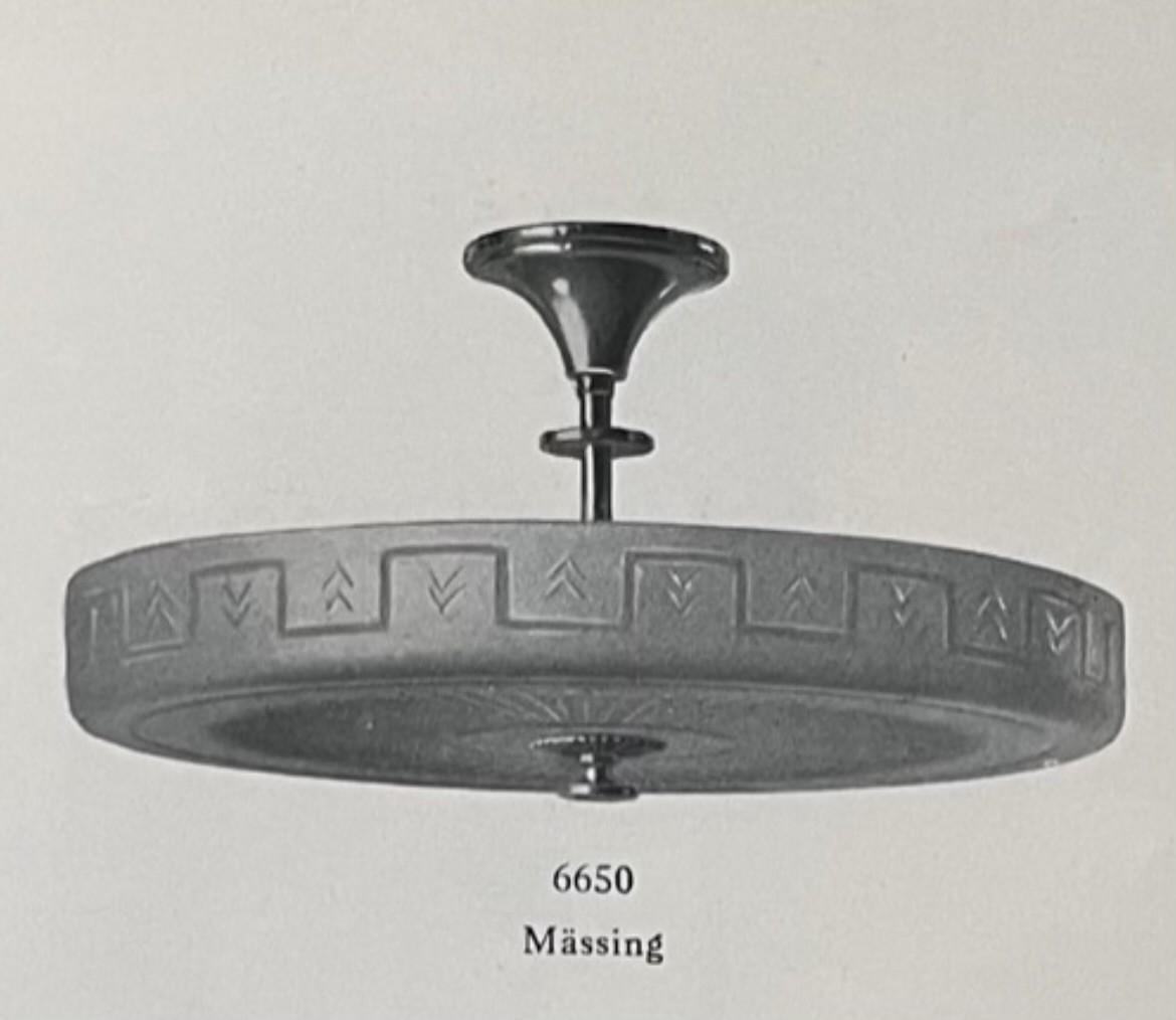 Harald Notini, taklampa, modell 6650, Arvid Böhlmarks Lampfabrik, Stockholm, 1930-tal.