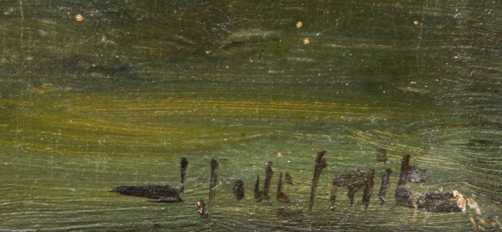 OKÄND KONSTNÄR, olja på pannå, sign, 1800/1900-tal.