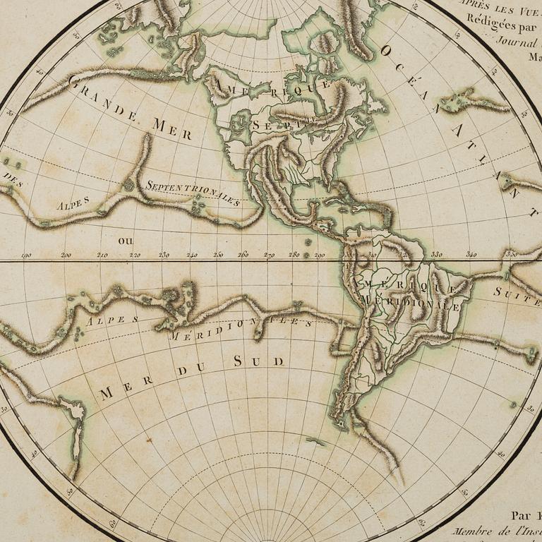 A hand coloured map, P.G. Chanlaire & E. Mentelle, France, 1779.