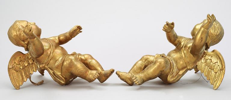 AMORINER, ett par, barockstil, 1800-talets andra hälft.