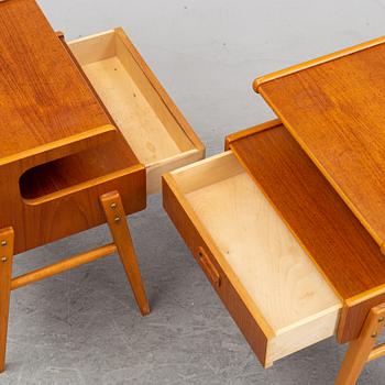 A pair of bedside tables, teak, 1950/60's.
