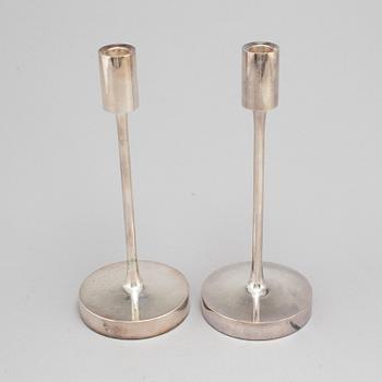 A pair of silver candlesticks, MGAB, Uppsala, 1966.
