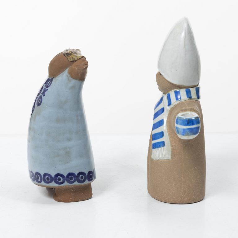 Lisa Larson, Two stoneware figurines, 'Susanna' and 'Julius', Gustavsberg.