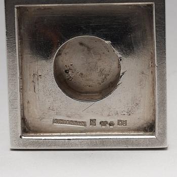 Wiwen Nilsson, a silver set with a pair of candlesticks and a cigarette case, Lund Sweden 1927-38.