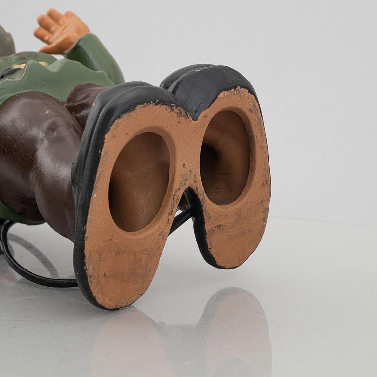 Figure with lighting in the shape of a gnome, probably Heissner, West Germany, second half of the 20th Century.