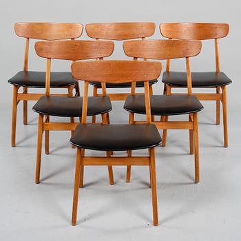 STOLAR, 6 st, troligen Farstrup Möbelfabrik, Danmark, 1950/60-tal.