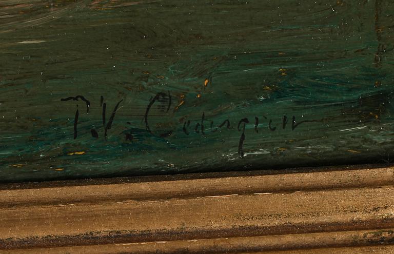 PER WILHELM CEDERGREN, olja på pannå, signerad.