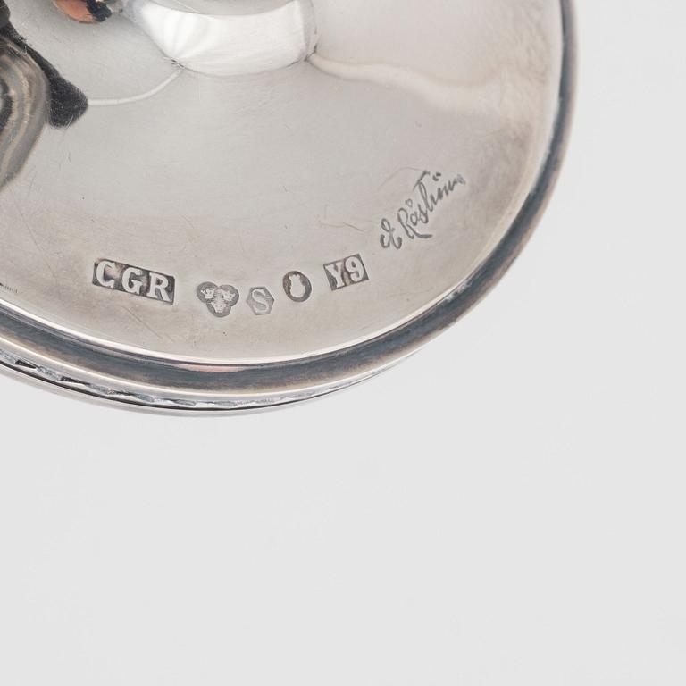 Eric Råström, ljusstakar, ett par, silver, CG Råström, Stockholm 1973.