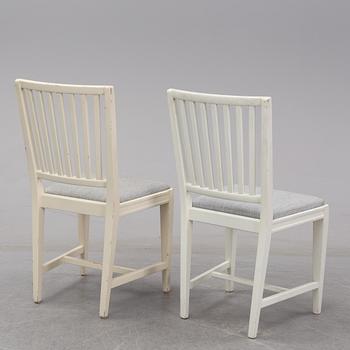 A set of 12 gustavian style chairs from the second half of the 20th century.