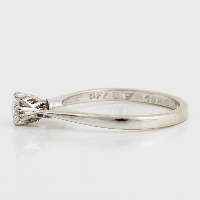 RING, med briljantslipad diamant 0.22 ct enligt gravyr.