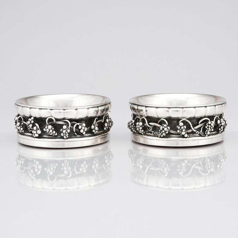 Georg Jensen, a pair of 830/1000 silver coasters, Copenhagen ca 1915-1919.