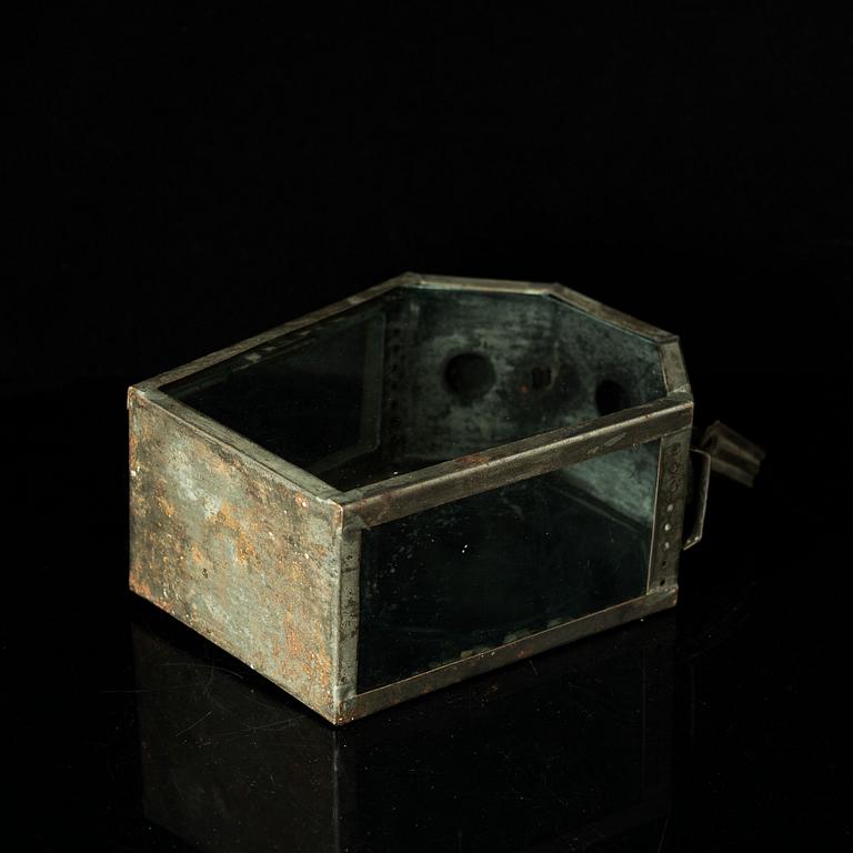 An 18th century tinplate lantern.