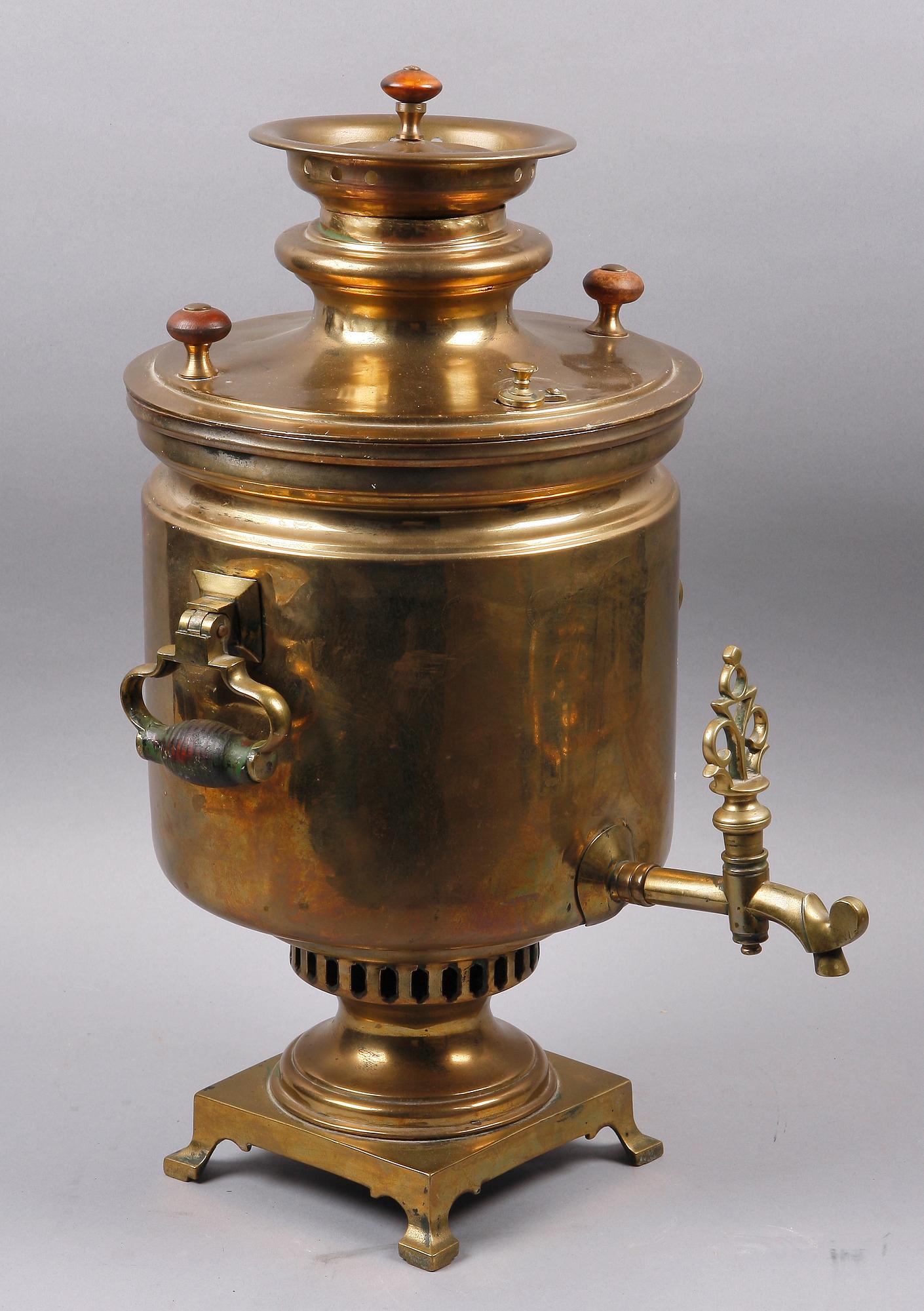 SAMOVAR, mässing, Ryssland, tidigt 1900-tal.