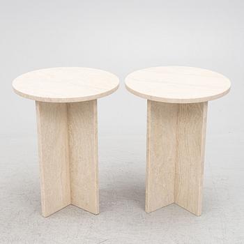 A pair of sidetables, contemporary.