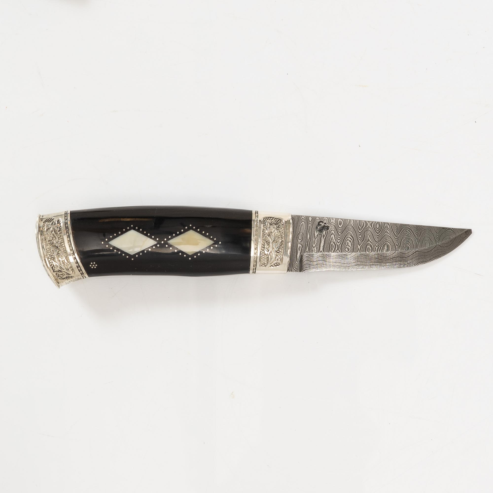Kniv-Jocke, (Jan Olsson), kife in sheath, signed.