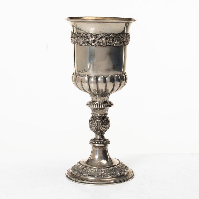 Cup and pipe, silver, one with mark of Claes Christian Carlén, Borås 1854.