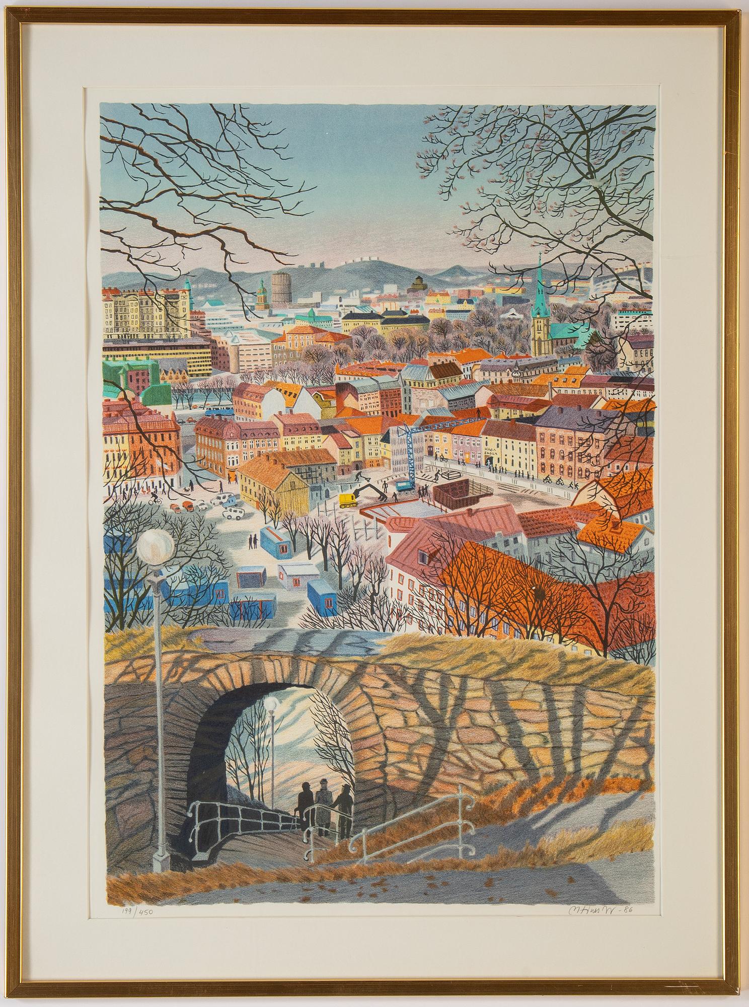 Mona Huss Walin, lithograph in colours, 1986, signed 199/450.