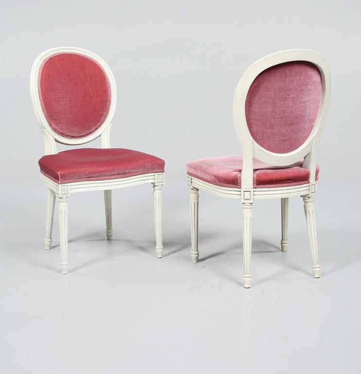 STOLAR, 6 st, gustaviansk stil, 1900-talets andra hälft.