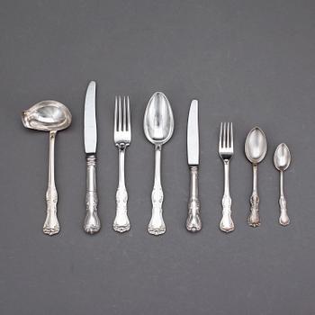 BESTICKSERVIS, 174 delar, silver, GAB, Stockholm, vikt 4658 gram exklusive knivar med stålblad.
