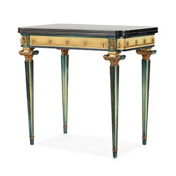 448. A Swedish Grace lacquered gaming table, 1920-30's.