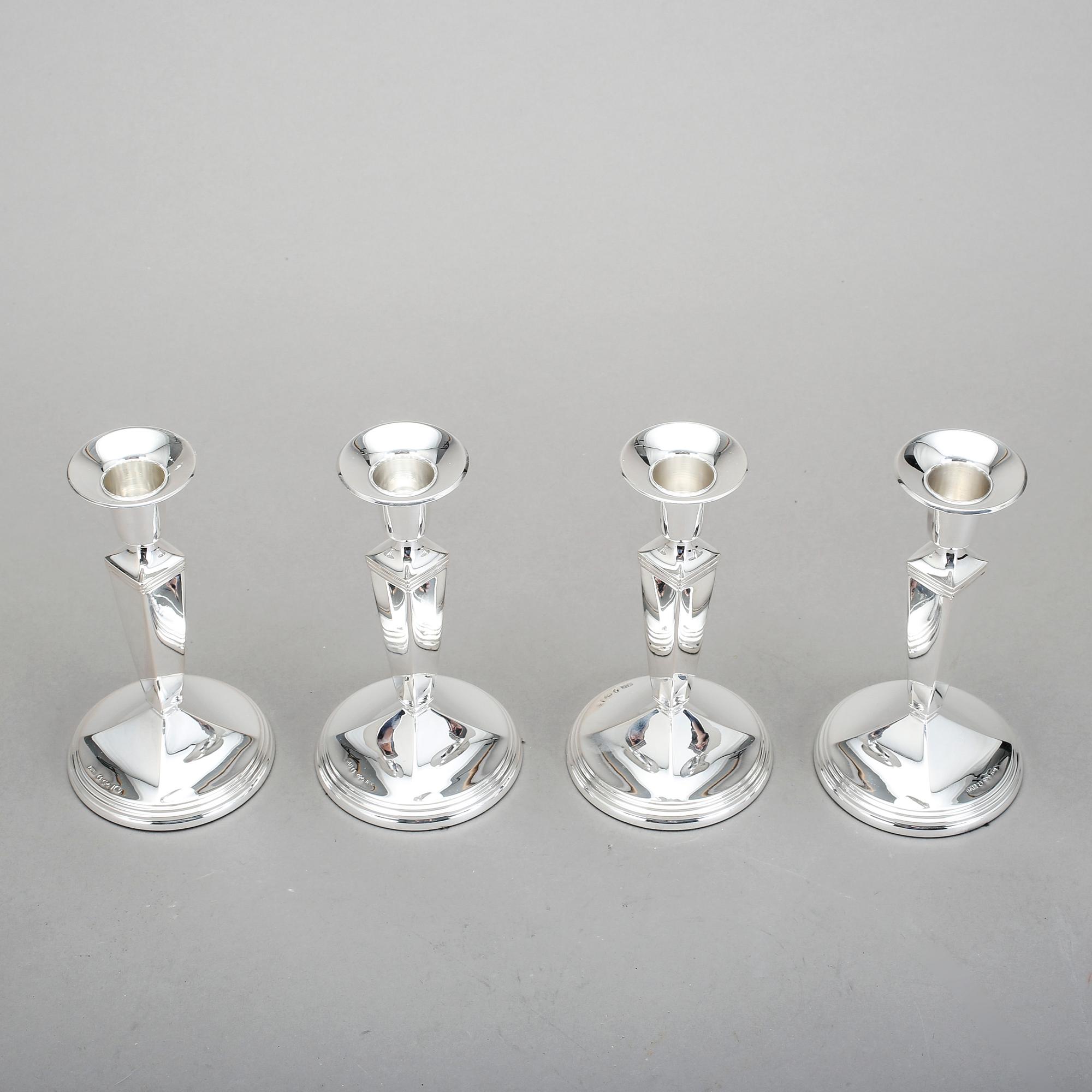 LJUSSTAKAR, 4 st, silver, GAB, Stockholm. 1959-66.