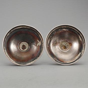 LJUSSTAKAR, 3 st par, silver, bl.a TESI, Göteborg, 1955 samt Tore Eldh, K & EC, Göteborg, 1969. Total vikt ca 741 g.