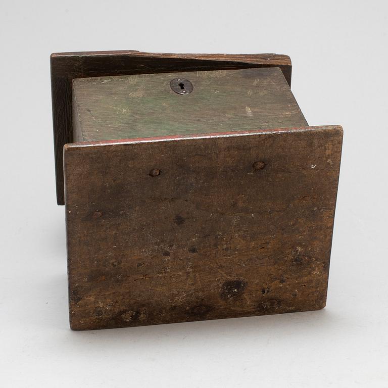 A possibly 17th century wooden collect box.