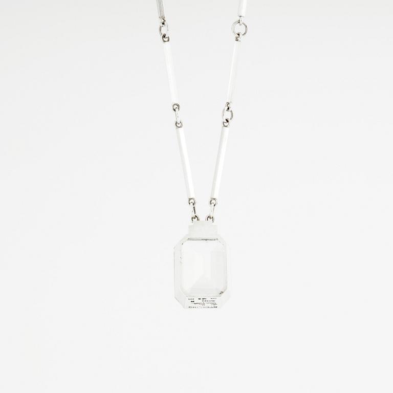 Wiwen Nilsson, a rock crystal and sterling silver necklace and pendant, Lund Sweden 1942.