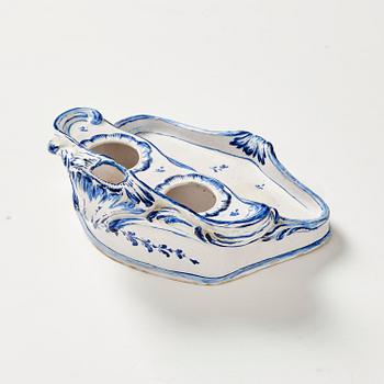 Skrivställ, fajans, Rörstrand (omärkt), Rokoko, 1700-tal.
