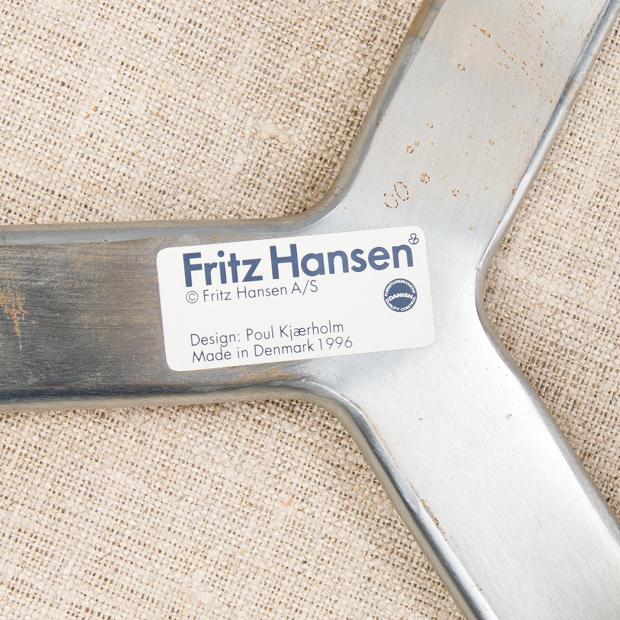 A PK-33 stool by Poul Kjaerholm for Fritz Hansen, designed 1959.