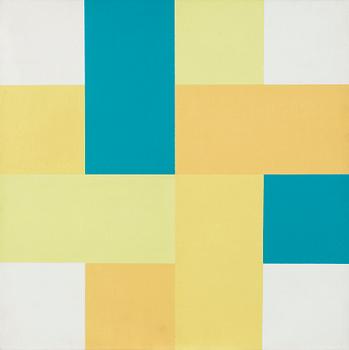 251. Richard Paul Lohse, "Vier verschränkte Farbgruppen mit blau grünen Akzenten".